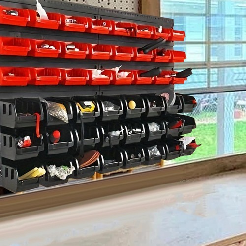 Wall mounted storage - mounted, bins