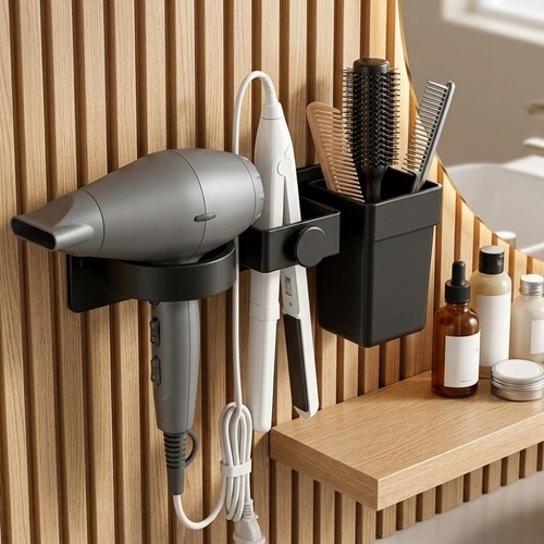 Wall mount hair dryer - hair, holder