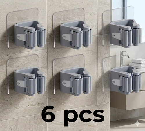 Wall mount mop organiser - 6x,