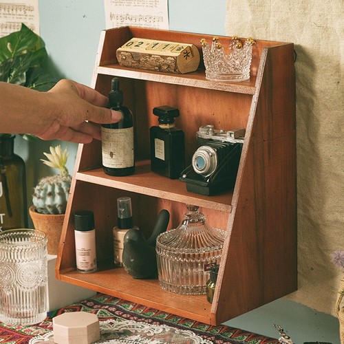 Retro wooden storage box - wooden, shelf