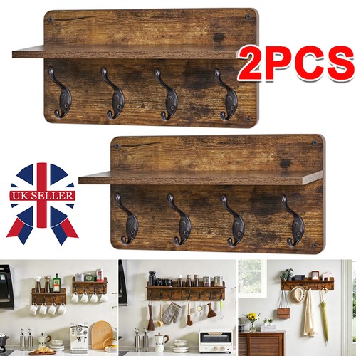 Wall coat rack pcs hooks - 8,